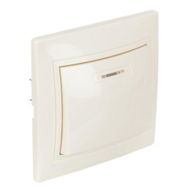 Выключатель 1-кл. СП Кварта 10А IP20 ВС10-1-1-ККм с индикацией крем. GENERICA EVK11-K33-10-DM