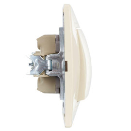 Переключатель проходной 1-кл. СП Кварта 10А IP20 ВСп10-1-0-ККм крем. GENERICA EVK12-K33-10-DM