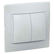 Выключатель 2-кл. СП Кварта 10А IP20 ВС10-2-0-КБ бел. GENERICA EVK20-K01-10-DM