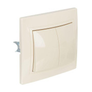 Выключатель 2-кл. СП Кварта 10А IP20 ВС10-2-0-ККм крем. GENERICA EVK20-K33-10-DM