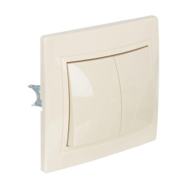 Выключатель 2-кл. СП Кварта 10А IP20 ВС10-2-0-ККм крем. GENERICA EVK20-K33-10-DM