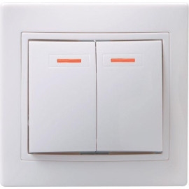 Выключатель 2-кл. СП Кварта 10А IP20 ВС10-2-1-КБ с индикацией бел. GENERICA EVK21-K01-10-DM