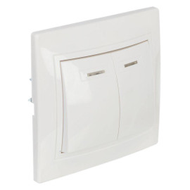 Выключатель 2-кл. СП Кварта 10А IP20 ВС10-2-1-КБ с индикацией бел. GENERICA EVK21-K01-10-DM