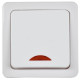 Выключатель 1-кл. ОП Гермес Plus 10А IP54 ВС20-1-1-ГПБ с индикацией цвет клавиши: бел. бел. IEK EVMP11-K01-10-54-EC