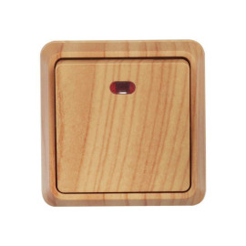 Выключатель 1-кл. ОП Октава 10А IP20 ВС20-1-1-ОС с индикацией сосна GENERICA EVO11-K03-10-DC