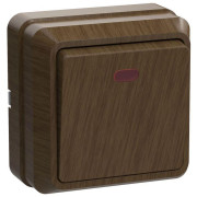 Выключатель 1-кл. ОП Октава 10А IP20 ВС20-1-1-ОД с индикацией дуб GENERICA EVO11-K04-10-DC