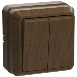 Выключатель 2-кл. ОП Октава 10А IP20 ВС20-2-0-ОД дуб GENERICA EVO20-K04-10-DC