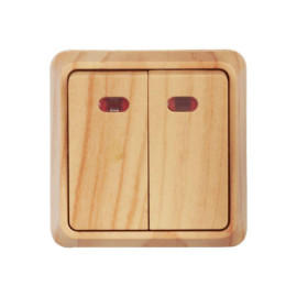 Выключатель 2-кл. ОП Октава 10А IP20 ВС20-2-1-ОС с индикацией сосна GENERICA EVO21-K03-10-DC