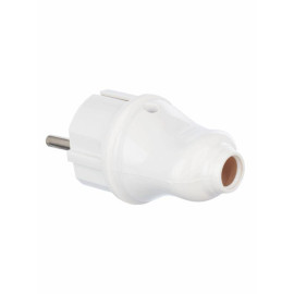 Вилка прямая ВПп10-01-Ст разборная с заземл. контактом 16А бел. IEK EVP10-16-01-K01