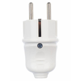 Вилка прямая ВПп10-01-Ст разборная с заземл. контактом 16А бел. IEK EVP10-16-01-K01