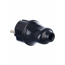 Вилка прямая ВПп10-02-Ст разборная с заземл. контактом 16А черн. IEK EVP10-16-01-K02