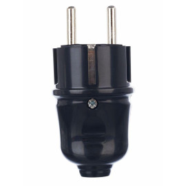 Вилка прямая ВПп10-02-Ст разборная с заземл. контактом 16А черн. IEK EVP10-16-01-K02