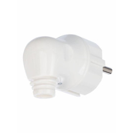 Вилка угловая ВПу11-01-Ст разборная с заземл. 16А бел. IEK EVP11-16-01-K01