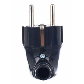 Вилка угловая ВПу11-02-Ст разборная с заземл. 16А черн. IEK EVP11-16-01-K02