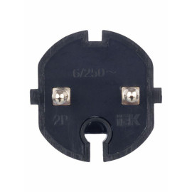 Вилка прямая ВПп20-02-Ст разборная без заземл. контакта 6А черн. IEK EVP20-06-01-K02