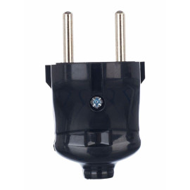 Вилка прямая ВПп20-02-Ст разборная без заземл. контакта 6А черн. IEK EVP20-06-01-K02