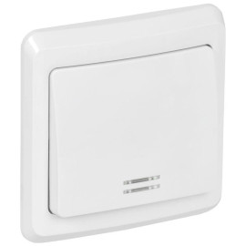 Выключатель 1-кл. СП Вега 10А IP20 ВС10-1-1-ВБ с индикацией бел. GENERICA EVV11-K01-10-DM