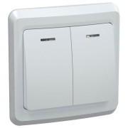 Выключатель 2-кл. СП Вега 10А IP20 ВС10-2-1-ВБ с индикацией бел. GENERICA EVV21-K01-10-DM