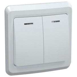 Выключатель 2-кл. СП Вега 10А IP20 ВС10-2-1-ВБ с индикацией бел. GENERICA EVV21-K01-10-DM