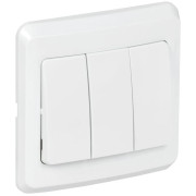 Выключатель 3-кл. 1п СП Вега 10А IP20 ВС10-3-0-ВБ бел. GENERICA EVV30-K01-10-DM