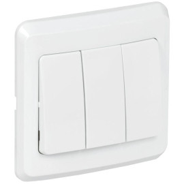 Выключатель 3-кл. 1п СП Вега 10А IP20 ВС10-3-0-ВБ бел. GENERICA EVV30-K01-10-DM