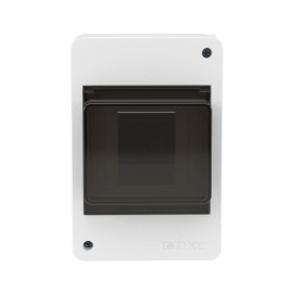 Щиток настенный Фрейм (FRAME) 4мод. с тонированной дверцей бел. DKC F04W0WD