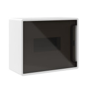 Щиток настенный Фрейм (FRAME) 8 мод. с тонированной дверцей с 2 шинами PEN на 6 и 8 отверст. бел. DKC F08W1WD