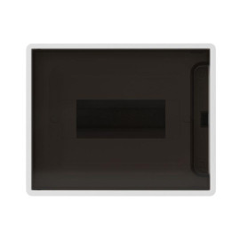 Щиток настенный Фрейм (FRAME) 8 мод. с тонированной дверцей с 2 шинами PEN на 6 и 8 отверст. бел. DKC F08W1WD