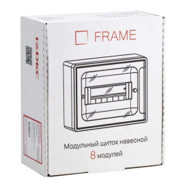 Щиток настенный Фрейм (FRAME) 8 мод. с тонированной дверцей с 2 шинами PEN на 6 и 8 отверст. бел. DKC F08W1WD