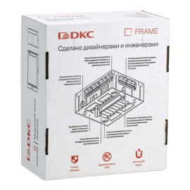 Щиток настенный Фрейм (FRAME) 8 мод. с тонированной дверцей с 2 шинами PEN на 6 и 8 отверст. бел. DKC F08W1WD