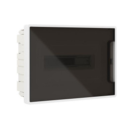 Щиток встраиваемый Фрейм (FRAME) 12мод с тонированной дверцей с 2 шинами PEN на 6 и 8 отверст. бел. DKC F12B1WD