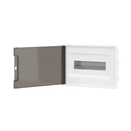 Щиток встраиваемый Фрейм (FRAME) 12мод с тонированной дверцей с 2 шинами PEN на 6 и 8 отверст. бел. DKC F12B1WD