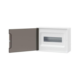 Щиток настенный Фрейм (FRAME) 12мод. с тонированной дверцей с 2 шин PEN на 8+6 отверст. бел. DKC F12W1WD