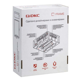 Щиток настенный Фрейм (FRAME) 12мод. с тонированной дверцей с 2 шин PEN на 8+6 отверст. бел. DKC F12W1WD
