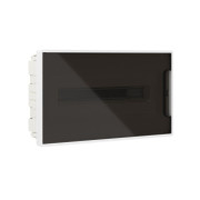 Щиток встраиваемый Фрейм (FRAME) 18мод с тонированной дверцей с 2 шинами PEN на 8 и 10 отверст. бел. DKC F18B1WD