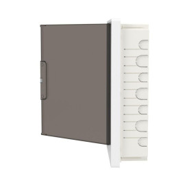 Щиток встраиваемый Фрейм (FRAME) 24мод с тонированной дверцей с 4 шинами PEN (2шт на 8 отверст. и 2шт на 6 отверст.) бел. DKC F24B1WD