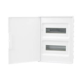 Щиток встраиваемый Фрейм (FRAME) 24мод. с бел. дверцей с 4 шинами PEN (2шт на 8 отверст. и 2шт на 6 отверст.) бел. DKC F24B1WW