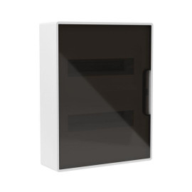 Щиток настенный Фрейм (FRAME) 24мод. с тонированной дверцей с шин. PEN 2шт 8 отверст. + 2шт 6 отверст. бел. DKC F24W1WD