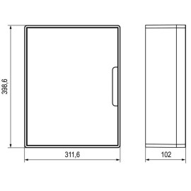 Щиток настенный Фрейм (FRAME) 24мод. с бел. дверцей с 4 шинами PEN (2шт на 8 отверст. и 2шт на 6 отверст) бел. DKC F24W1WW