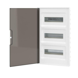 Щиток встраиваемый Фрейм (FRAME) 36мод с тонированной дверцей с 4 шинами PEN (2шт на 8 отверст. и 2шт на 10 отверст.) бел. DKC F36B1WD