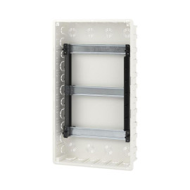 Щиток встраиваемый Фрейм (FRAME) 36мод с тонированной дверцей с 4 шинами PEN (2шт на 8 отверст. и 2шт на 10 отверст.) бел. DKC F36B1WD