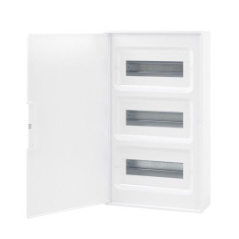 Щиток настенный Фрейм (FRAME) 36мод. с бел. дверцей с 4 шинами PEN (2шт на 8 отверст. и 2шт на 10 отверст.) бел. DKC F36W1WW