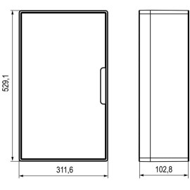 Щиток настенный Фрейм (FRAME) 36мод. с бел. дверцей с 4 шинами PEN (2шт на 8 отверст. и 2шт на 10 отверст.) бел. DKC F36W1WW