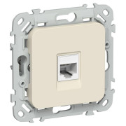 Розетка компьютерная СП FLITE РК5е-1-0-ФлСл RJ45 кат.5E UTP механизм сливочный IEK FI-K12-1-K86