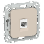 Розетка компьютерная СП FLITE РК5е-1-0-ФлЛ RJ45 кат.5E UTP механизм льняной IEK FI-K12-1-K88