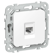 Розетка компьютерная СП FLITE РК6-1-0-ФлБ RJ45 кат.6 UTP механизм бел. IEK FI-K12-2-K01