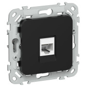 Розетка компьютерная СП FLITE РК6-1-0-ФлЧ RJ45 кат.6 UTP механизм черн. IEK FI-K12-2-K02