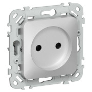 Розетка СП FLITE РС01-1-ФлА 10А без заземл. без защ. шторок безвинтовое крепление механизм алюм. IEK FI-R10-10-1-K47