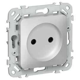 Розетка СП FLITE РС01-1-ФлА 10А без заземл. без защ. шторок безвинтовое крепление механизм алюм. IEK FI-R10-10-1-K47