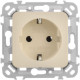 Розетка СП FLITE РС11-1-ФлСл 16А с заземл. без защ. шторок безвинтовое крепление механизм сливочный IEK FI-R11-16-1-K86